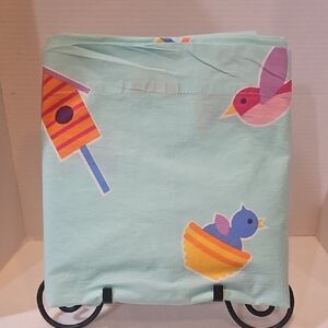 Wildkin Teal Body Purple Yellows Blues Floral Birds Cotton Twin Flat Sheet